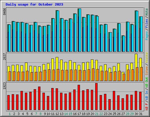 Daily usage for October 2023