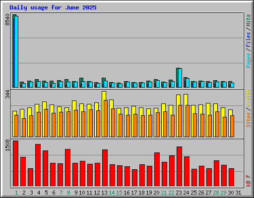 Daily usage for June 2025