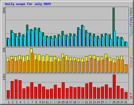 Daily usage for July 2025