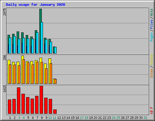 Daily usage for January 2026